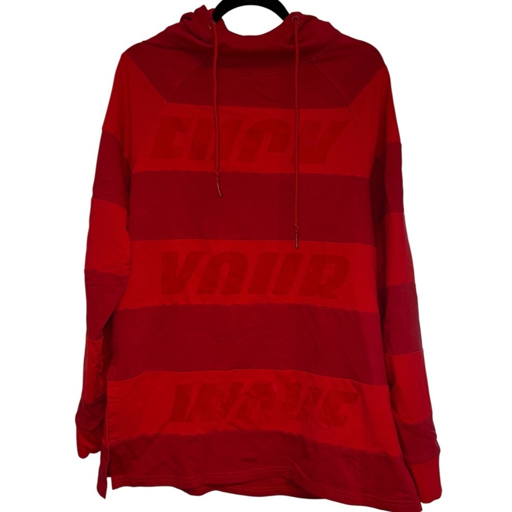 Hudson Outerwear sweatshirt hooded with drawstring side slits pullover Sz Large